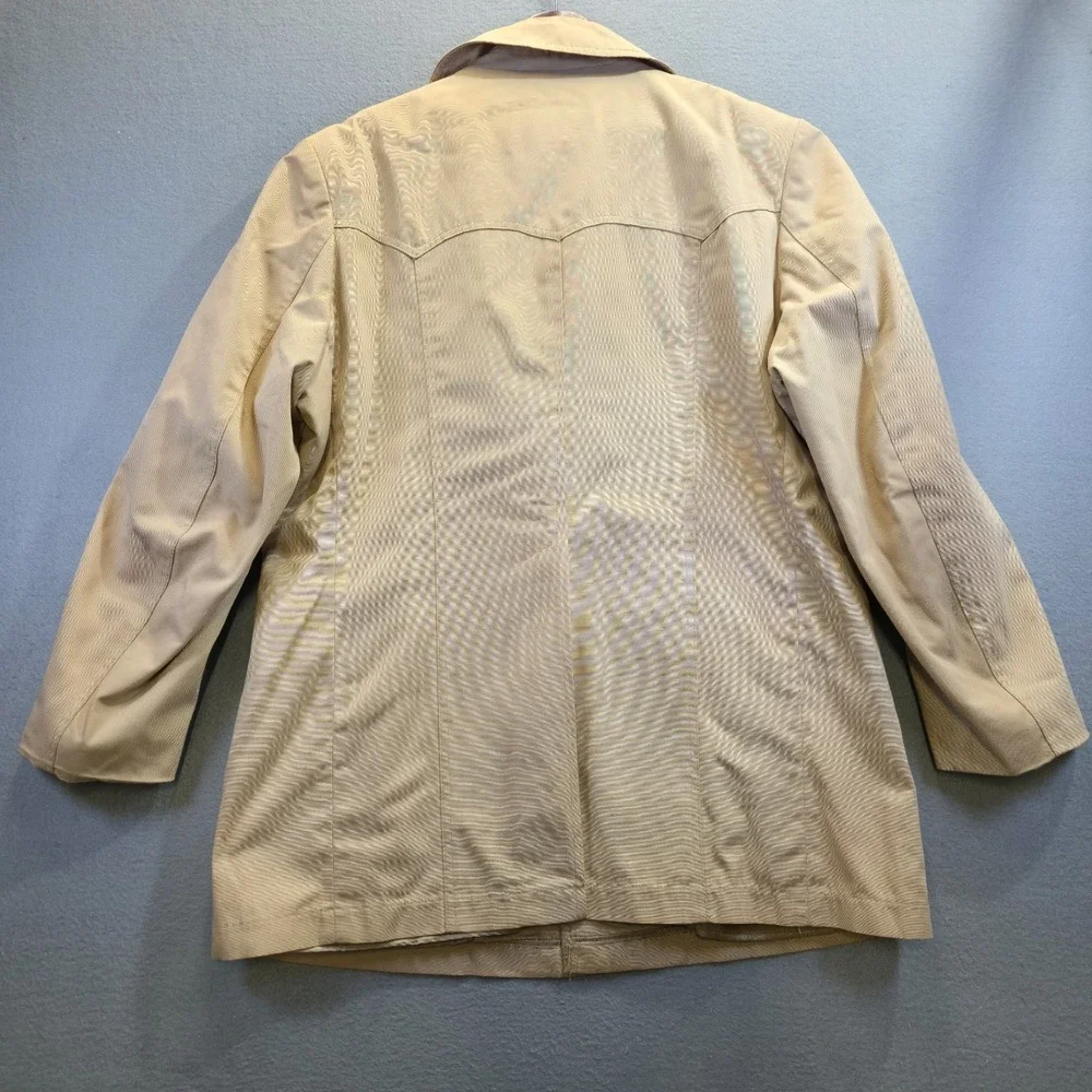 Vintage Grais Men's Tan Faux Fur Lined Western Coat Size 46‎ Reg Made in USA